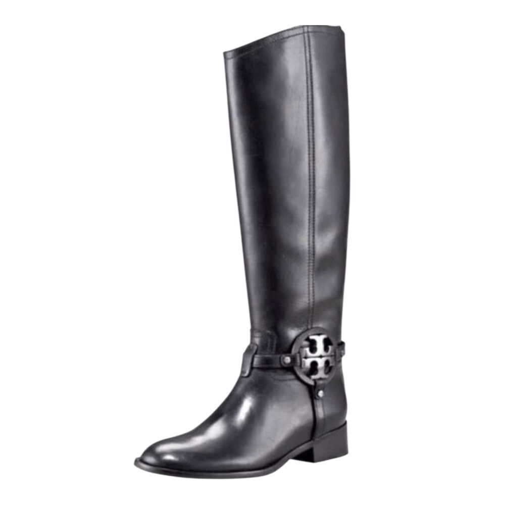 TORY BURCH Aaden Black Leather Riding Boot Size 5M